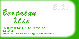 bertalan klie business card